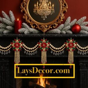 Elegant Red and Green Holiday Garland by LaysDecor